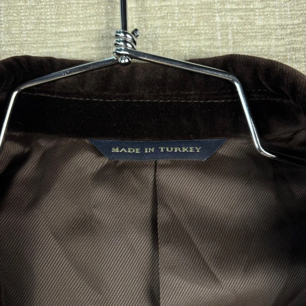 Banana Republic Mens 38R Tailored Fit Velvet Blazer Sport Coat Brown Cotton